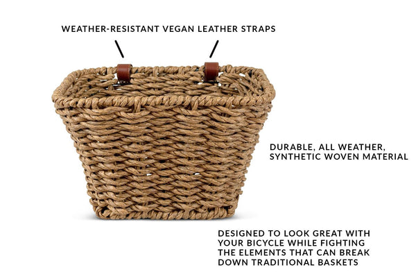 Woven discount bicycle basket